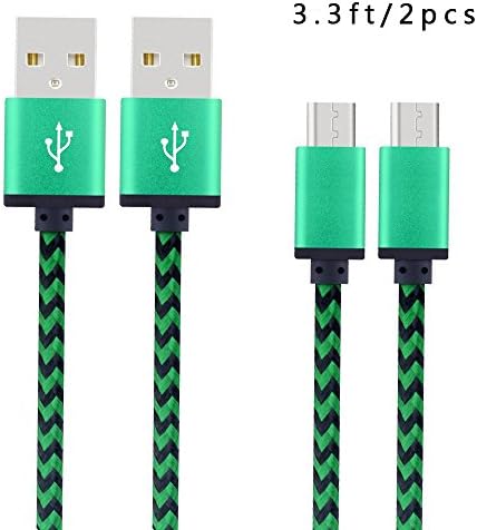 Android Fast Charger cable,3.3ft Micro USB Charging Cord for Samsung,Google, Kindle Fire, HD, HDX, Kindle Paperwhite, Voyage, (green3.3ft)
