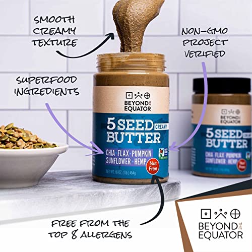 Beyond the Equator 5 Seed Butter [Creamy]. 5 Seeds Sunflower, Chia
