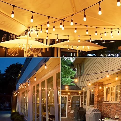 Spacelumen 98FT Outdoor String Lights Mains Powered, 32 Pcs 2W S14 LED E27 Screw Bulb, 2700K Warm White S14 Garden String Festoon Lights for Patio Party Wedding Yard Gazebo