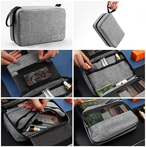 Travel bag with hanging hook, waterproof makeup bag travel storage bag, suitable for accessories, makeup bags, full-size containers, toiletries (Grey) 6 Travel bag with hanging hook, waterproof makeup bag travel storage bag, suitable for accessories, makeup bags, full-size containers, toiletries (Grey)
