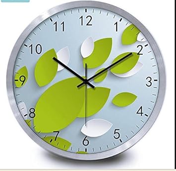 Sl Hey Metall Elektronische Uhren Idyllische Wind Frischer Quarz Verlasst Das Kleine Wohnzimmer Wanduhr Schlafzimmer Studie Home Decor 14 Zoll Ch062 Metall Schwarz Silber Pin Box Amazon De Kuche Haushalt