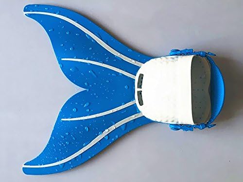 Mermaid Tails for Swimming Adjust Diving Mermaid Foot Flipper Training Mono-Fin Tail PP Caudal for Girl Boy (Bluewhite)