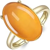Jupiter Natural Citrine & Amethyst Ring - 14k Gold Plated Oval & Teardrop Genuine Gemstone Women Ring, Natural Birthstone Oval & Teardrop Ring Jewelry Gifts for Valentine's Day, Mother's Day, Birthday Jewelry Gifts