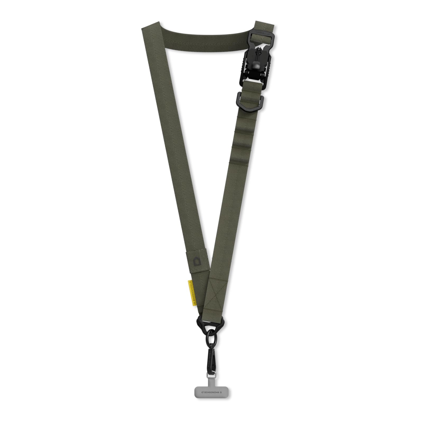 RHINOSHIELD Utility Crossbody Phone Lanyard | Magnetic Buckle, Easy to Adjust, Additional loop to hang Airpods, Keys and Card Case, Urban Outdoor Straps(Landyard Card Included) - Military Green