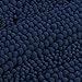 Slip-Resistant Washable Striped Large Chenille Shaggy Bath Mat Extra Soft and Absorbent Indoor Bath Mat Runners for Bathrooms with Non-Slip Backing Runner Rug, 59 inch by 20 inch - Navy