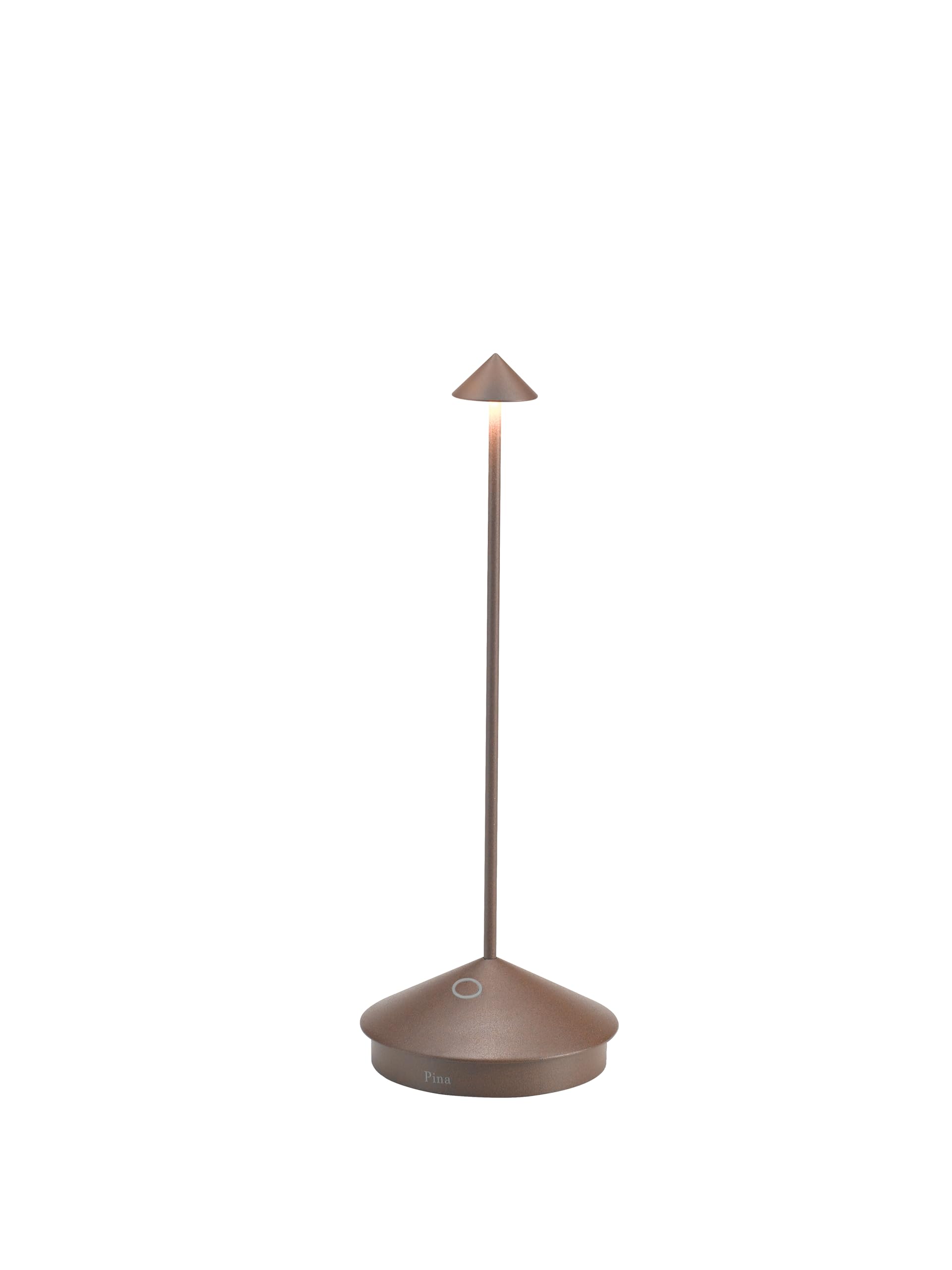 Zafferano, Pina Pro Lamp, Rechargeable Cordless Table Lamp with Touch Controls, Suitable for Interior and Outdoor, Dimmer, 2200-3000 K, Height 29 cm, Corten Colour — image 1