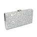 Silver Clutch Evening Bag, Fit & Wit Giltter Beaded Flap Clutch Evening Handbag Purse