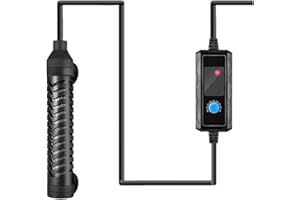 QOSEREN Adjustable Aquarium Heater with ctrololler and Protective Cover,100W 75W Fish Tank Heater for 10-15 3-5 Gallon Fish T