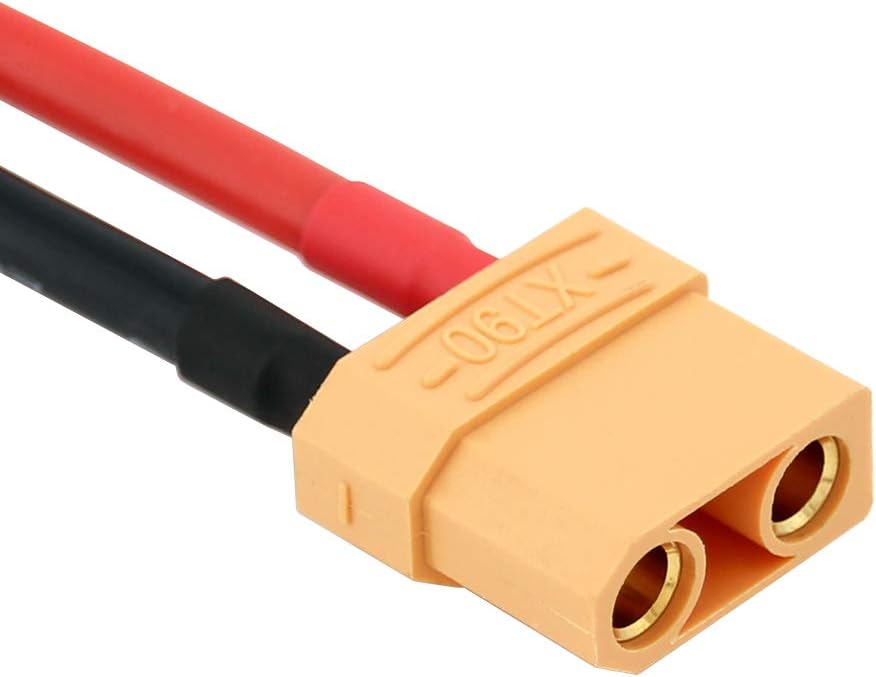 OliYin 2pairs XT90 Plug XT-90 Male Female Connectors Cable with 12awg 10cm Slicone Wire for RC LiPo Battery FPV Turnigy/Zippy(pack of 2) - Image 5