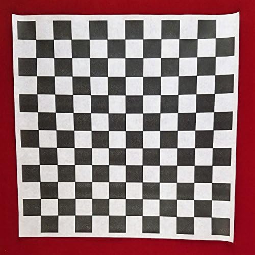Checkered (12 x 12) Deli Square - Wax Paper - Wrap Sandwiched/Tissue -100 Sheets (Black)