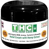 Pain Relief Cream W/Full-Spectrum Rich Hemp Extract- (300mg+ 45mg CBC,CBG) + Organic MSM, Arnica, Turmeric & Boswellia (300mg)
