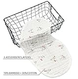 Bamboo Baby Burp Cloths | 8 Layers | Pack of 4 | Hypoallergenic and Antibacterial | Large 9