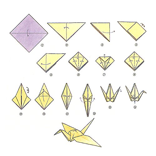 TG153 Origami Paper Crane Folding Colored Paper: 1000 Sheets (1pk Random)