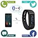 Toprime174; Fitness Tracker Wearable Waterproof Smart Band with Multi-Functions Black