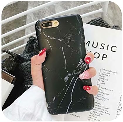 Marble Case for iPhone X Xs Max Case Metal Ring Holder Silicone TPU Matte Case for iPhone 8 7 6 6S Plus Case,A,for iPhone 6 6s Plus