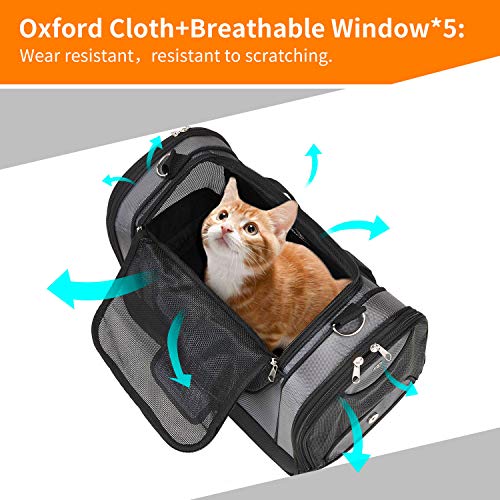 PETTOM-Oxford-Haustier-Tragetasche-Hunde-Transportbox-Katze-mit-EIN-waschbares-weiches-Wollpad-Gittergewebe-Transporttasche-fr-Haustier-fr-Reisen-und-Tglicher-Gebrauch