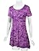 LL WT1066 Womens Scoop Neck Short Sleeve All Over Tie Dye Trapeze Tunic Top M PURPLE