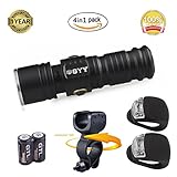 GYY Rechargeable Bicycle LED Front Flashlight with 360 Rotary Holder & 2 Pcs Rear Safety Light Accessories Set Headlight and Taillight Combinations Waterproof Water Resistant