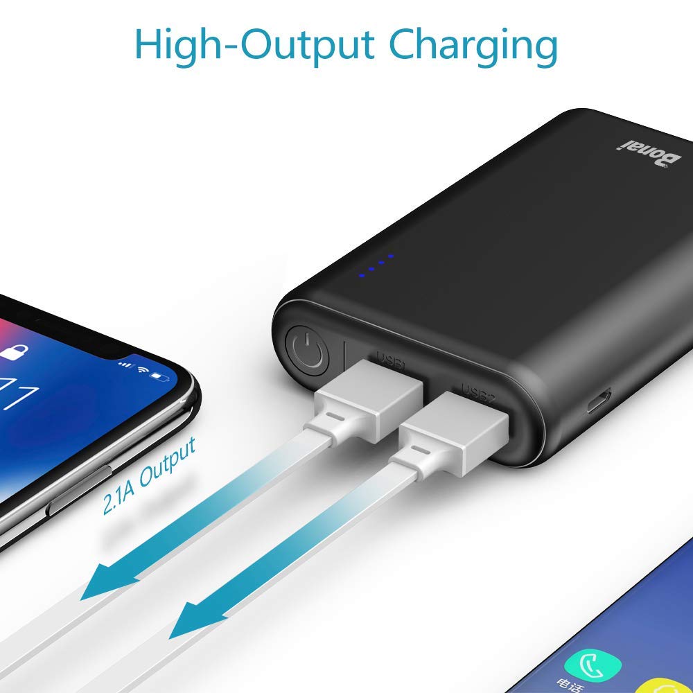 BONAI Batería Externa 7800mAh Power Bank Carga Rápida 5V/2.1A Cargador Portátil Móvil Compatible para iPhone iPad Samsung Dispositivos Android Tablets (Micro Cable de Carga Incluido)