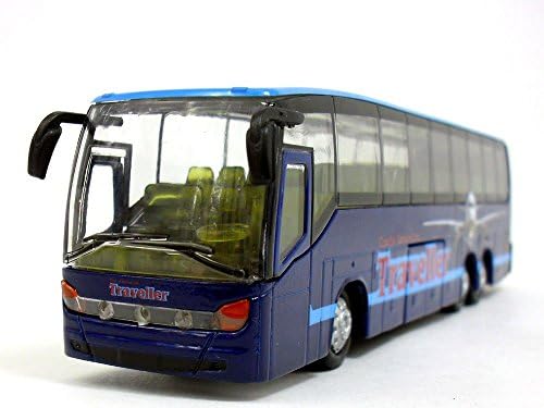 7.25 inch Long Coach Bus with Light and Sound Diecast Model - BLUE