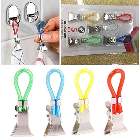 Buy Generic Dropship 5pcs Towel Hanging Clips On Hooks Loops Hand