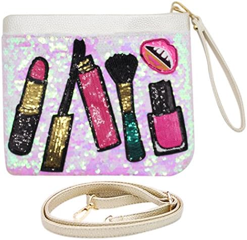 Bags us Women Two-sided Glitter Dazzling Sequins Crossbody Shoulder Clutch Bag Purse Zipper Envelope Evening Handbag