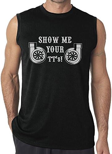 Show ME Your TTS Men's Sports Sleeveless T-Shirt Boys Tank Tops Black L