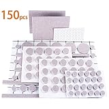 OLEBR Furniture Pads Premium Ultra Large Pack Furniture Felt Pads 150 pcs 100 Felt Pads Furniture Feet All Sizes + 50 Rubber Bumpers Pads Wood Floor Protectors & Cabinet Door Bumpers