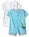 Carter's Baby Boys' 2-Pack Snap-up Romper, Crocodile/Airplanes, 3 Months