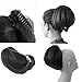 CAISHA Bun Hairpiece Ponytail With Butterfly Clip Hair Bun Bridal Hairstyle Hepburn Bun Scrunchie Straight Dark Brown Mix H414
