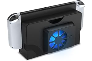 ZNKG Cooling Fan for Nintendo Switch OLED, Dock Fan with Blue Light for Switch OLED USB Powered Dobe