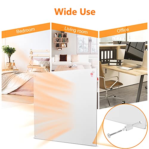 TRUSTECH Wall Mount Heater, Heater with No Fan, 400W Convection Heater, Indoor Electric Space Heater with Overheating Safety Protection, Easy Installation Heater on Wall