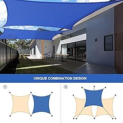Patio Sun Shade Sail 12' x 16' Rectangle: UV Block