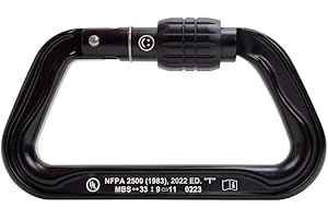 Omega Pacific Standard D Aluminum Keylock Screw-Lok Carabiner - Certification: NFPA 2500 (1983), 2022 ED Technical Use
