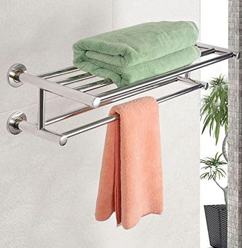 New Modern Stainless Steel Wall Mounted Towel Rack Bars Shelf Bathroom Shower Hotel Rail Holder Storage Organizer Home Hotel