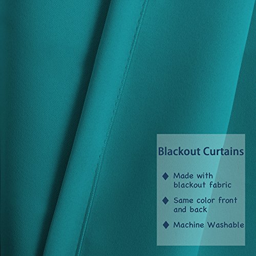 image for Turquoize Blackout Curtains for Bedroom Drapes, Teal Blackout Window C