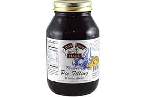 FLOWER BEE FLORAL SUPPLY Southern Pie Filling Gourmet Handmade Variety Pie Fillings, 1 Quart (32 oz), Choose Flavor (BlueBerry)
