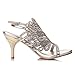 VELCANS Womens Handmade Studded Rhinestone Peacock Shaped High Heels Prom Wedding Occassions Sandals