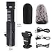 Smartphone Microphone, Camera Microphone Fit for Canon, Sony, Nikon, DSLR Camera/DV, Video Microphone with Real-time Monitoring System, Furry Wind Screen for Phone and Camera (Not for Canon T5i,T6)