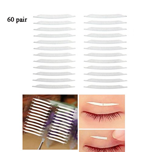 Invisible Transparent Self-adhesive Double Sided Eyelid Tape, 60 Pairs Slim + 60 Pairs Wide + 72 Pairs Slim Fiber Eyelid tape Sticker Fork (10A) - Thumbnail 2