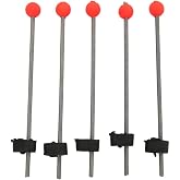 Chiffonade &zwnj;5PCS Ice Fishing Rod Tips - High Strength Stainless Steel Red Ball Spring Tips for Winter Reservoir Fishing