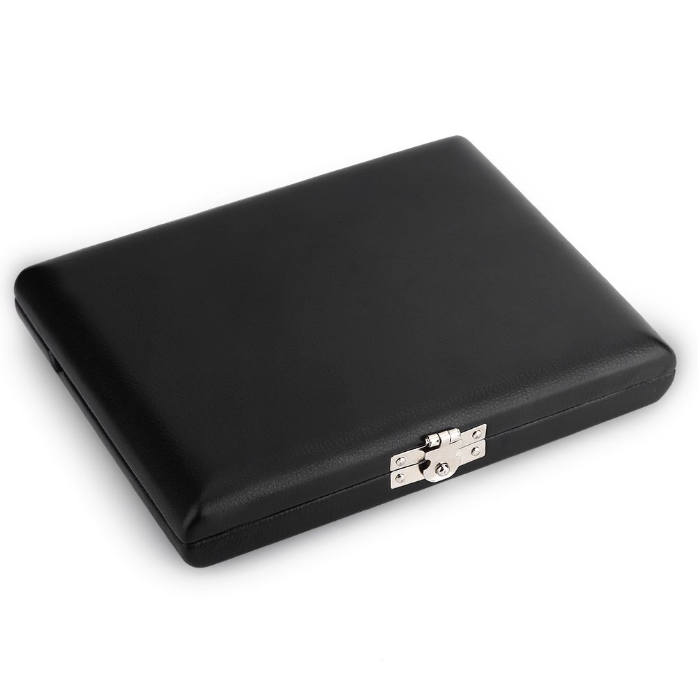 Saxophone Clarinet Reed Case, PU Leather Cover Reed Storage Case Container Box with Slots for 6pcs Reeds