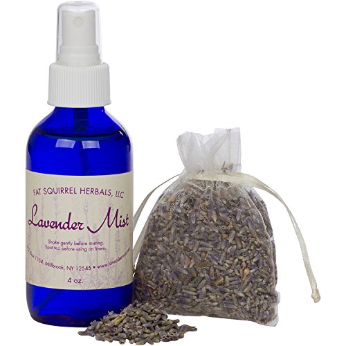 UPC 024972982751, Lavender Mist Home Aromatherapy Body and Room Spray in Cobalt Blue Glass with Organic Lavender Sachet