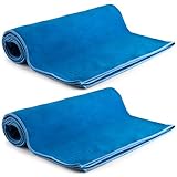 MEGALOVEMART Set of 2 Super Absorbent Suede Non Slip Microfiber Sports, Gym & Outdoor Towels - Choose Your Color and Size