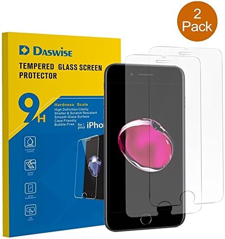 iPhone 7 plus 6S plus 6 plus Screen Protector, Daswise iPhone 7 Tempered Glass Screen Protector, HD Clear, Shockproof and fingerprint-free for Apple iPhone 7 plus, iPhone 6/6s plus 5.5 Inch (2-Pack)