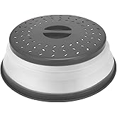 Thermoplastic Rubber Microwave Splatter Cover,Microwave Cover for Food Fruit Drainer,BPA-Free Dishwasher Safe 10.5 inch (GREY