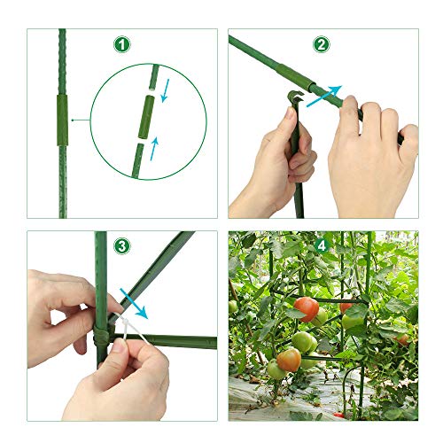 IPSXP Vegetable Trellis, Garden Plant Support Cages Stakes for Climbing Plants, Vegetables, Flowers, Fruits, Vine, 6 Garden Trellis with 80 Adjustable Cable Tie