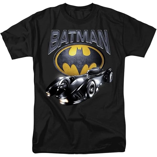 Batman Bat Face Lines Unisex Adult T-Shirt - Black Graphic Tee