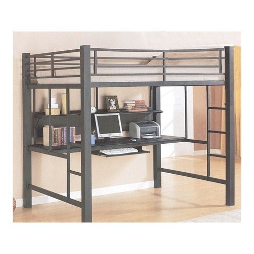 Metal Loft Beds with Desk Underneath