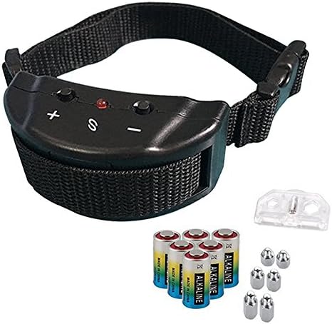 Bark Collar - Adjustable Sensitivity Electric Training Dog Collars Puppy Anti Barking Control Devices For 15-120 Pounds Dogs - Bundled With 6 Alkaline Batteries(1 Pack, Black)